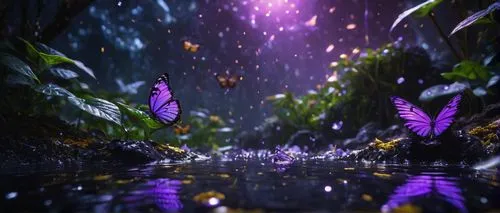 butterfly background,fairy world,fantasy picture,butterfly isolated,purple wallpaper,3d background,Photography,General,Fantasy