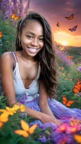 flower background,girl in flowers,beautiful girl with flowers,butterfly background,letoya,latavia