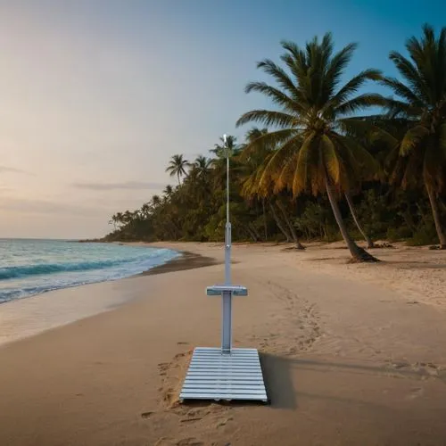 沙滩,a white cross stands alone on the sandy beach near the water,beach defence,wind powered water pump,mobile sundial,cabarete,tobago,wind finder