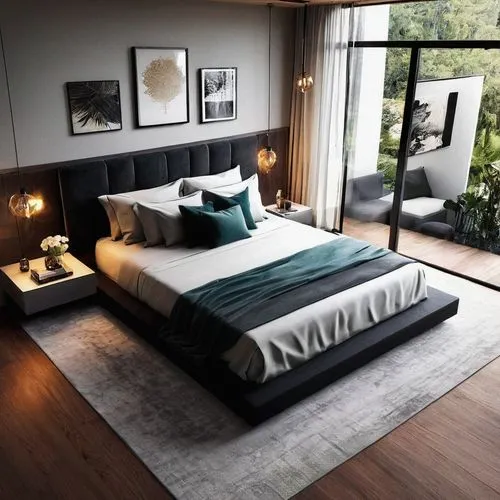 modern room,bedroom,bedrooms,roominess,sleeping room,3d rendering,daybeds,bedspreads,modern decor,furnishing,beds,bedspread,bedding,contemporary decor,loft,daybed,interior modern design,great room,hardwood floors,headboards,Illustration,Paper based,Paper Based 03