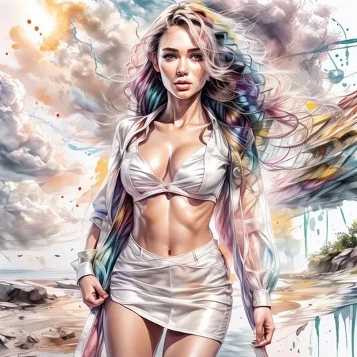 jolin,loboda,world digital painting,thalia,rousey,fantasy art,chunli,karylle,rainbow background,digital art,tinashe,colorful background,fantasy woman,art background,witchblade,fantasy picture,yuna,sindel,digital artwork,background colorful