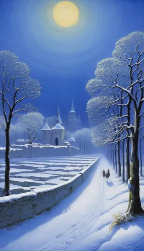 winter landscape,snow landscape,christmas landscape,snow scene,snowy landscape,winter background,wintry,night snow,winter morning,winter village,winters,winter dream,russian winter,early winter,in the winter,night scene,winter,home landscape,rural landscape,holland,Illustration,Paper based,Paper Based 18