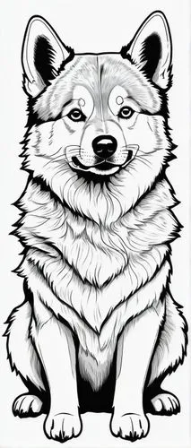 dog line art,samoyed,inu,dog illustration,welsh corgi,shib,Illustration,Black and White,Black and White 20