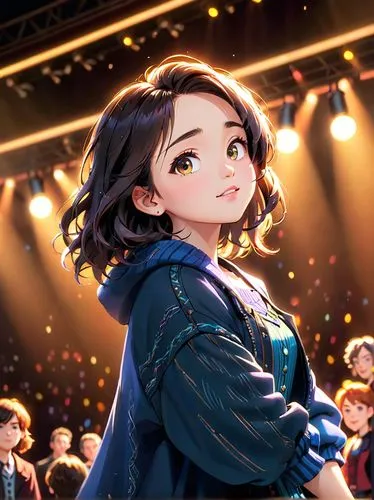 portrait background,cg artwork,japanese idol,concert,idol,concert dance,birthday banner background,starry sky,melody,mari makinami,live concert,hanbok,festival,radiant,doll's festival,starry,singing,starlight,sing,girl with speech bubble,Anime,Anime,Cartoon