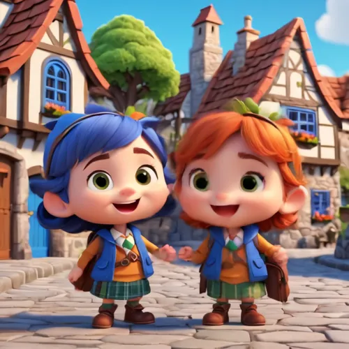 scandia gnomes,soffiantini,halflings,gnomes,gnomeo,townsfolk,little boy and girl,cute cartoon character,villagers,cute cartoon image,coraline,pinocchios,oddparents,garrison,bessonette,elves,upin,minim