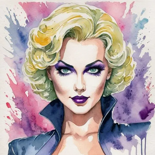 marilyn,watercolor pin up,femme fatale,marylyn monroe - female,hedwig,merilyn monroe,vampira,marylin monroe,watercolor,elsa,watercolor sketch,maraschino,popart,rockabella,watercolor painting,watercolor paint,madonna,watercolors,harley,cruella de ville,Illustration,Paper based,Paper Based 25