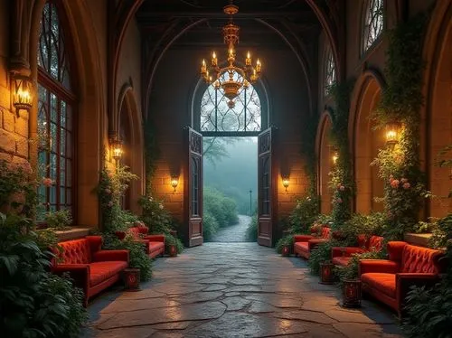 hallway,rivendell,fairytale castle,conservatory,villa balbianello,chhatris,kykuit,cloister,walkway,archways,fairy tale castle,biltmore,mountstuart,cloisters,enchanted,ornate room,dunrobin castle,entranceway,porch,fairytale,Photography,General,Realistic