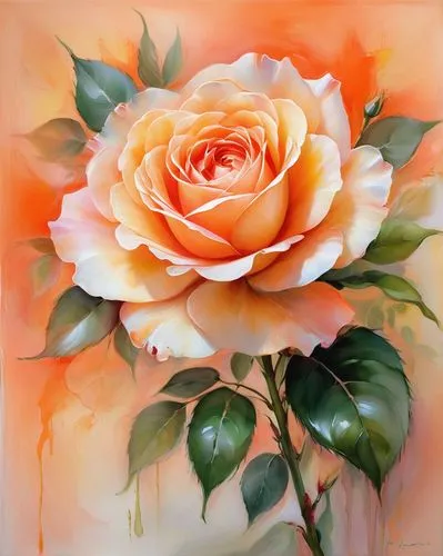 orange rose,orange roses,peach rose,yellow orange rose,flower painting,esperance roses,landscape rose,orange floral paper,oil painting on canvas,rose flower illustration,bicolor rose,bibernell rose,floribunda,orange blossom,blooming roses,bicolored rose,spray roses,oil painting,garden roses,flower art,Illustration,Paper based,Paper Based 11