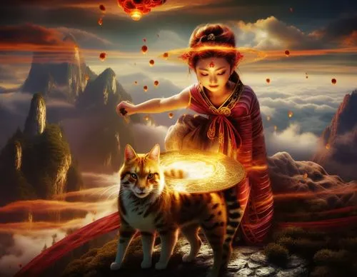 fantasy picture,firecat,schierholtz,schierstein,magicienne,schierke,Illustration,Abstract Fantasy,Abstract Fantasy 01