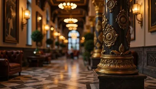 corridor,hallway,columns,corridors,pedestals,columnas,candelabras,columned,ciborium,pillars,aisle,baluster,royal interior,enfilade,cloister,baroque,peles castle,interior decor,alcazar of seville,sspx