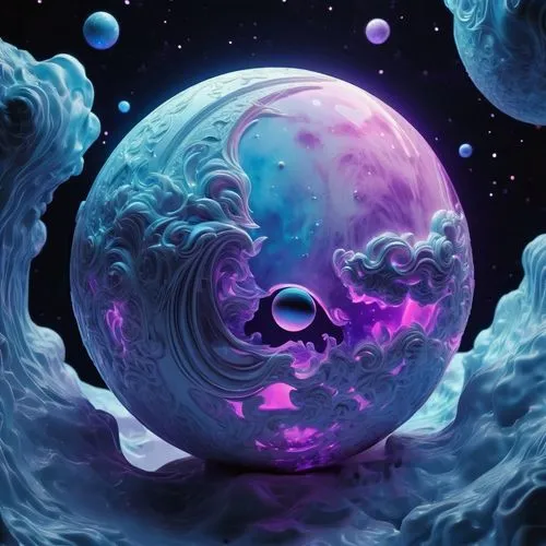 ice planet,alien planet,frozen bubble,ice bubble,alien world,orb,lunar landscape,globular,planetoid,blue planet,fractal environment,wavelength,cosmosphere,planet,blue spheres,exosphere,purple moon,planetaria,geode,lunar,Conceptual Art,Sci-Fi,Sci-Fi 30