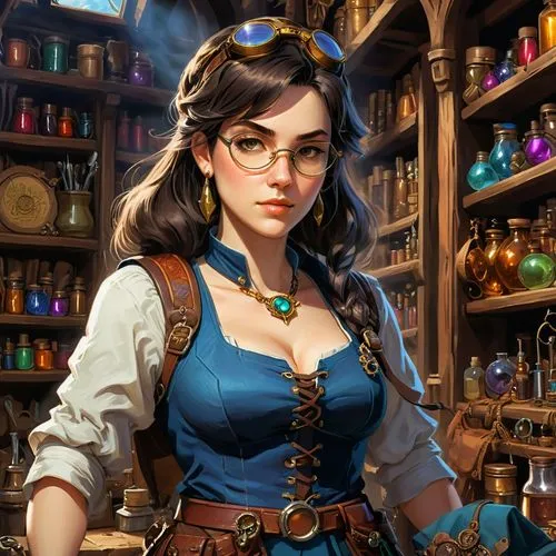 librarian,barranger,apothecary,steampunk,esmeralda,innkeeper,Conceptual Art,Fantasy,Fantasy 08