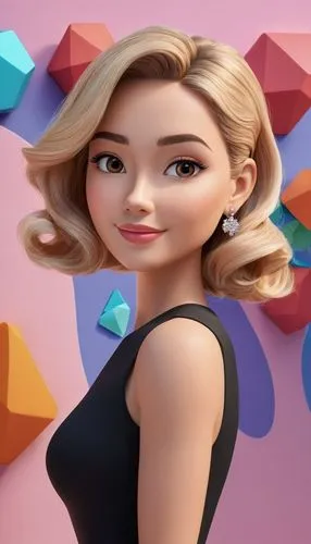 tiktok icon,3d background,barbie,heart background,portrait background,cute cartoon character,Unique,3D,3D Character