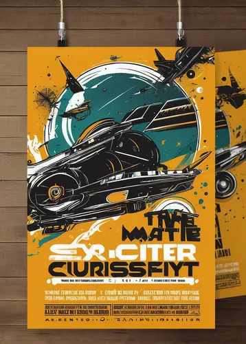 Design an event flyer filled with excitement and enthusiasm. Spark curiosity and ignite passion!,caterham 7,poster mockup,thrust print,grand prix motorcycle racing,vector graphic,motorcycle racing,yas