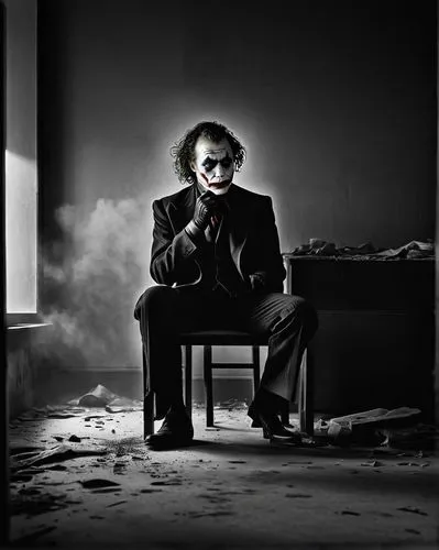 joker,wason,battiato,sopor,mentallo,psychoanalyst,arkham,the thinker,conceptual photography,ringmaster,creepy clown,scorsese,psychiatrist,rankin,psychoanalysts,psychoanalyzed,alfred,jokers,witkin,interrogators,Photography,Black and white photography,Black and White Photography 01