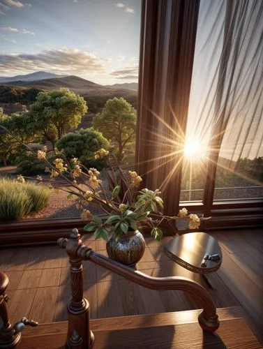 window curtain,windows wallpaper,window view,window sill,bedroom window,verandah,windowsill,balcony,roof landscape,cottars,bamboo curtain,cryengine,curtain,sunroom,a curtain,verandahs,glass window,virtual landscape,3d rendering,evening sun