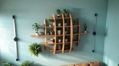 hanging plants,hanging plant,wooden shelf,bamboo frame,shelving,wooden ladder,wall decoration,interior decor,alcoves,alcove,coat hooks,shelves,trellises,entryway,entryways,hallway space,vivarium,wall,wall lamp,interior decoration,Photography,General,Realistic