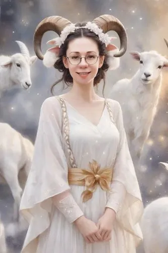 shepherdesses,goatflower,shepherdess,ibexes,neopaganism,a flock of sheep,flock of sheep,shuli,capricorn,ovis gmelini aries,horoscope taurus,neopagan,wolf in sheep's clothing,the zodiac sign taurus,wild sheep,shoun the sheep,good shepherd,the sheep,domestic goats,sheepherding,Digital Art,Watercolor