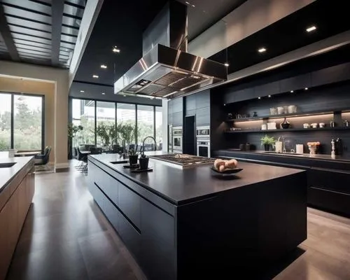 modern kitchen,modern kitchen interior,modern minimalist kitchen,kitchen design,dark cabinets,dark cabinetry,kitchen interior,big kitchen,interior modern design,tile kitchen,chefs kitchen,contemporary decor,kitchen counter,modern decor,kitchen,luxury home interior,penthouse apartment,countertop,the kitchen,modern house