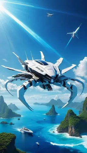 constellation swordfish,gradius,skyterra,skyforce,armada,pufang,jetfire,chajet,skyray,ramjet,homeworld,jetstorm,skyship,starlink,windward,macross,skywarrior,rorqual,tropicbirds,futuristic landscape,Conceptual Art,Sci-Fi,Sci-Fi 04