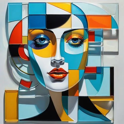 nielly,cubist,art deco woman,cubism,cubists,cool pop art,Art,Artistic Painting,Artistic Painting 45