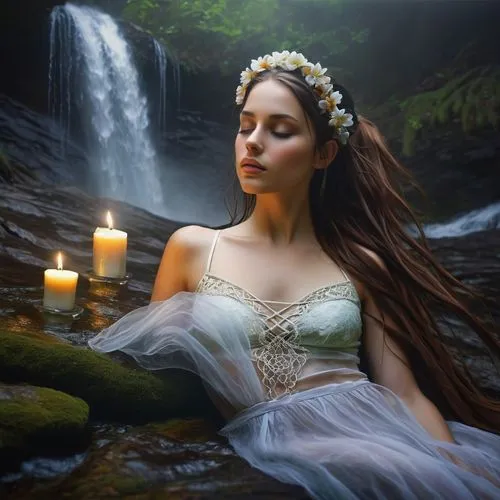 fantasy picture,faery,faerie,ophelia,celtic woman,mystical portrait of a girl,romantic portrait,kupala,enchantment,fantasy art,fairy queen,enchanting,fantasy portrait,enchanted,water nymph,melian,fairytale,the enchantress,the night of kupala,naiad,Conceptual Art,Daily,Daily 34