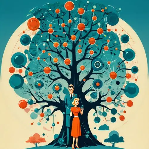 family tree,vintage couple silhouette,tree of life,pleasantville,cardstock tree,familysearch,Conceptual Art,Sci-Fi,Sci-Fi 29