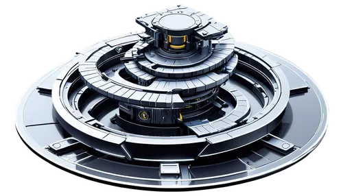 rotating beacon,turrets,turret,hub cap,hubcap,nuclear reactor,helipad,rotor,wheel hub,space ship model,gear shaper,circular staircase,circular puzzle,detector,gyroscope,3d model,millenium falcon,crown render,gun turret,exhaust fan,Illustration,Black and White,Black and White 14