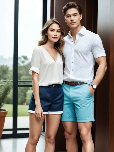 Create an elegant hand-holding couple in shorts that will show off your best work.,a couple poses for a picture in shorts,lakorn,pangako,piolo,kapamilya,maynila,magtanggol