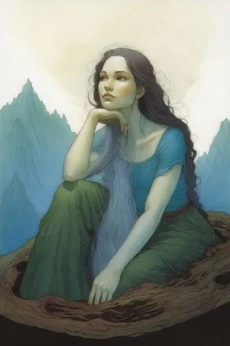 thingol,silmarillion,cailleach,lorien,noldor,arwen,kahlan,lughnasa,frigga,mervat,sigyn,dryad,saria,hermia,rusalka,chryste,melusine,druidry,nephrite,elvish,Illustration,Realistic Fantasy,Realistic Fantasy 04