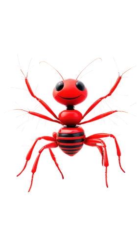 Dancing ant, small, shiny exoskeleton, red body, six legs, antennae, happy facial expression, sparkly eyes, glittery trails, disco ball background, dynamic pose, spinning movement, 3/4 composition, vi