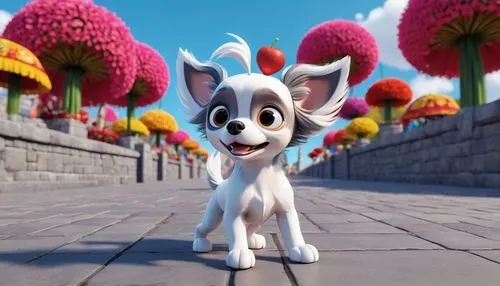 flurry,flower background,kimbundu,cartoon flower,springtime background,cartoon animal,bartok,3d rendered,spring background,canine rose,springform,cartoon flowers,3d background,canastero,dusk background,cute cartoon character,3d render,ears,suri,slipup,Unique,3D,3D Character