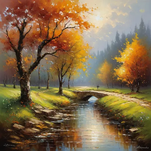 autumn landscape,fall landscape,autumn scenery,autumn idyll,autumn background,river landscape,autumn trees,autumn tree,autumn morning,landscape background,forest landscape,autumn forest,autumn day,one autumn afternoon,the autumn,nature landscape,light of autumn,autumn light,landscape nature,oil painting on canvas,Conceptual Art,Oil color,Oil Color 06