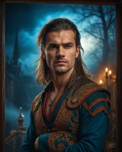 a man in an old fashioned costume standing with his arms crossed,seregil,ulusoy,dragomir,agron,gisulf,uhtred,Photography,General,Fantasy