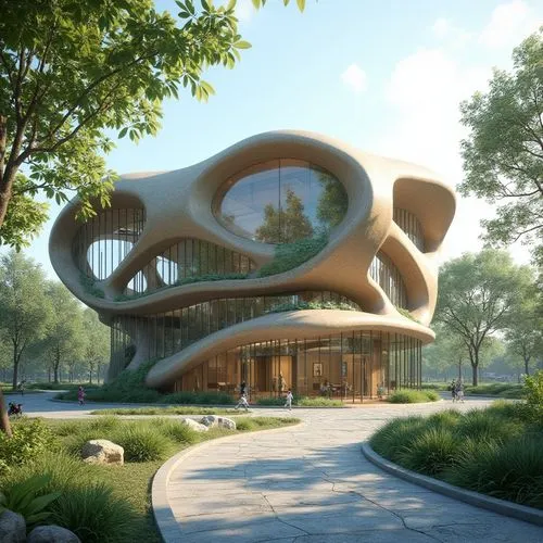  ,the futuristic building has a spiral design on top,futuristic art museum,futuristic architecture,futuroscope,3d rendering,helix,safdie