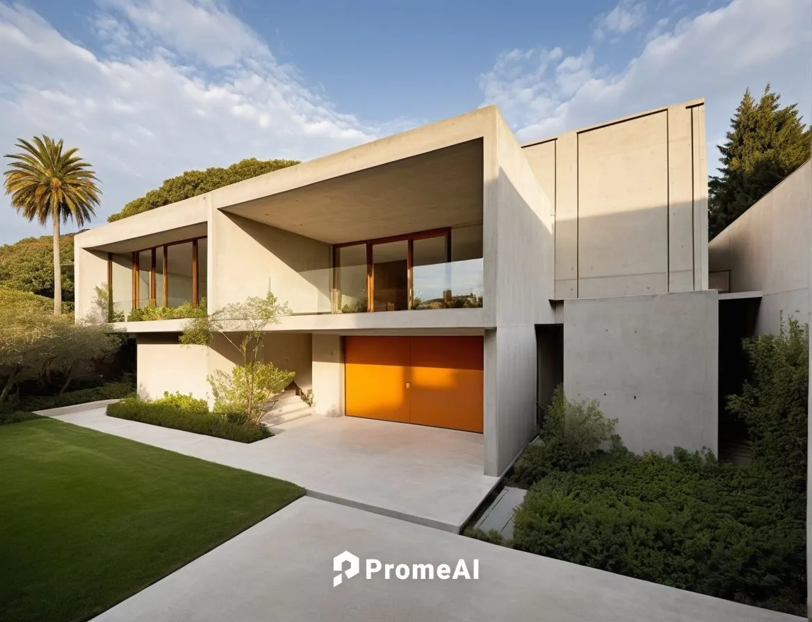 In the heart of a bustling city, a modern minimalist-style residence serves as the centerpiece. Semblance: sleek, modern mandala with rustic elements adorning the interior. The exterior is a mix of mo