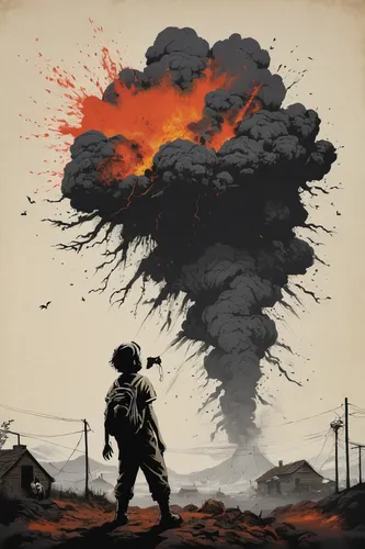 mushroom cloud,nuclear explosion,lost in war,atomic bomb,detonation,scorched earth,apocalyptic,atomic age,explosions,apocalypse,explosion,eruption,explosives,nuclear bomb,explode,the eruption,exploding head,explosion destroy,war,war correspondent,Conceptual Art,Graffiti Art,Graffiti Art 12