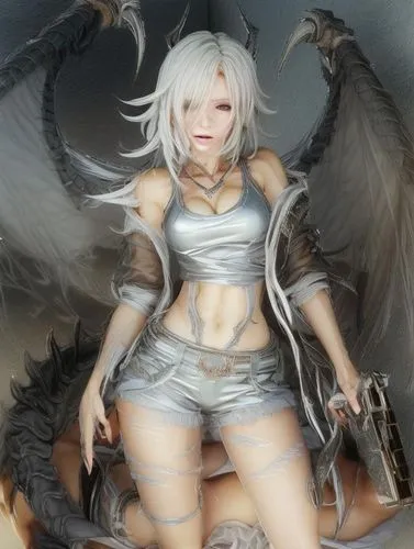 yagyu,nier,angel figure,drakengard,fallen angel,kuja,white eagle,dark angel,black angel,atua,urd,aguilera,kotobukiya,seraphim,furgal,angelil,tiamat,shiron,3d figure,atoki