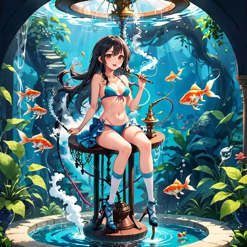 mermaid background,underwater background,aquarium,water nymph,oceanica,underwater oasis,aqua studio,ocean background,seaquarium,aquariums,wishing well,under the sea,under the water,underwater world,ocean paradise,amphitrite,acquarium,swimmable,mermaid tail,summer background,Anime,Anime,Traditional