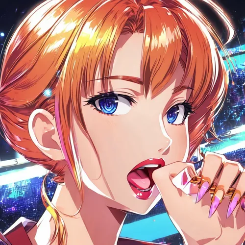 asuka langley soryu,takoyaki,nami,honoka,katsudon,wiz,edit icon,cayenne,andromeda,cg artwork,malasada,darjeeling,woman eating apple,evangelion,cinnamon girl,fang,milky way,citrus,satsuma,idol,Illustration,Japanese style,Japanese Style 03