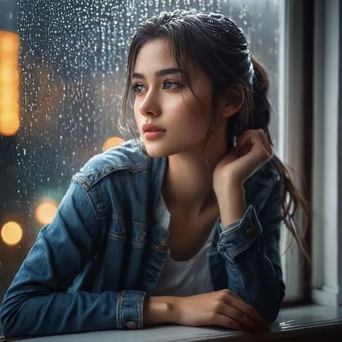 in the rain,rainy day,rainy,rain on window,romantic portrait,depressed woman,girl portrait,girl sitting,rainy weather,silver rain,romantic look,portrait of a girl,worried girl,rain,thoughtful,moody portrait,light rain,portrait photography,young woman,pensive,Conceptual Art,Fantasy,Fantasy 03