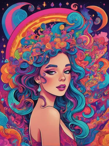 psychedelic art,aquarius,psychedelic,colorful spiral,zodiac sign libra,virgo,lsd,zodiac sign gemini,colorful doodle,gemini,boho art,mermaid vectors,nebula,colorful background,andromeda,aura,medusa,mermaid background,colorful foil background,digital art,Illustration,Realistic Fantasy,Realistic Fantasy 39