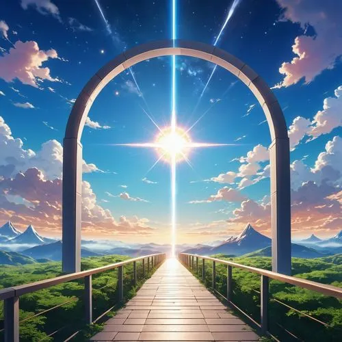 heaven gate,gateway,portal,the pillar of light,worldgate,heavenly ladder,Photography,General,Realistic