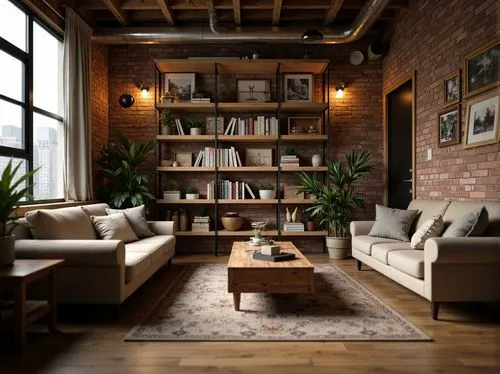 loft,apartment lounge,lofts,living room,livingroom,contemporary decor,home interior,modern decor,interior design,sitting room,shared apartment,sofas,great room,an apartment,hardwood floors,family room,apartment,furnishing,bonus room,brick house