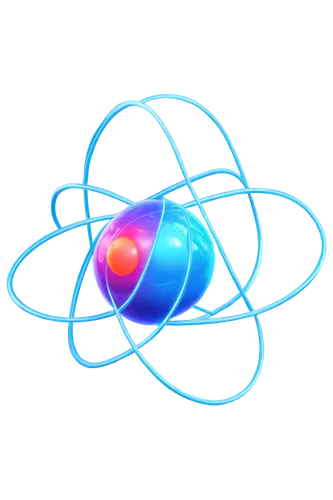 Atomic structure, colorful atoms, electrons orbiting nucleus, protons neutrons electrons, atomic model, 3D illustration, transparent background, vibrant colors, glowing effect, soft focus, macro shot,