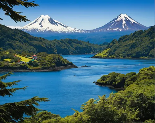 Describe the serene beauty and tranquility of Puerto Varas.,puerto varas,llanquihue lake,osorno,newzealand nzd,new zealand,north island,taranaki,south island,nz,chile,lake tanuki,chiloe,new zealand do