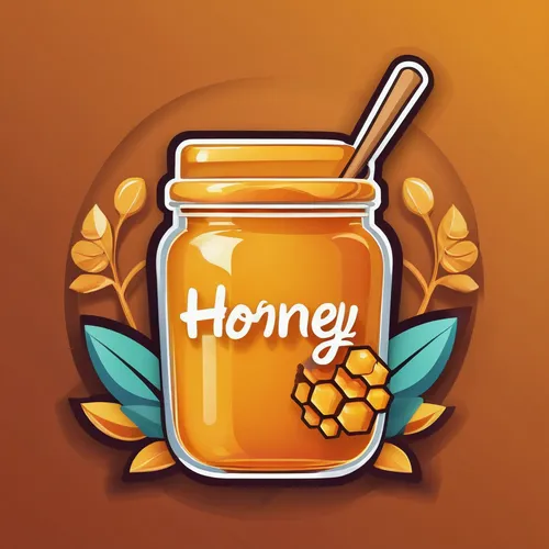 icon, cartoon icon, bold stroke, food, honey, food focus, still life, cup, drink, jar, food focus, simple background,honey jar,honey jars,honey products,thai honey queen orange,honey candy,honey,honey