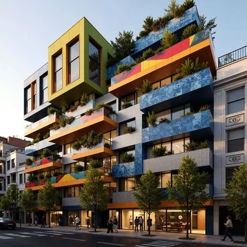 colorful facade,apartment building,apartment block,urban design,europan,multistorey,cube stilt houses,mvrdv,cubic house,multifamily,multistoreyed,apartment blocks,plattenbau,condos,inmobiliaria,apartment buildings,condominia,block balcony,nanterre,apartments