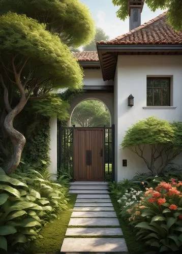 garden door,teahouse,studio ghibli,japanese-style room,the threshold of the house,home landscape,ghibli,ryokan,dreamhouse,natsume,sake gardens,dandelion hall,japan garden,house entrance,katsura,private house,dojo,ryokans,violet evergarden,hideyoshi,Illustration,Abstract Fantasy,Abstract Fantasy 18