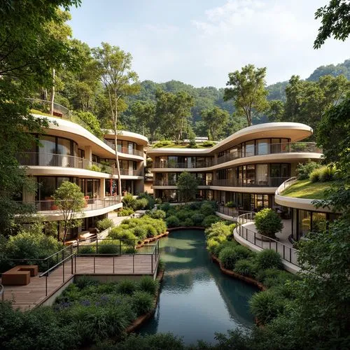 fallingwater,amanresorts,montreat,greenforest,ecovillages,interlace,greenspring,ecovillage,beitou,rivendell,anantara,shangri,asian architecture,streamwood,futuristic architecture,dunwoody,biopolis,candlewood,shangrila,apartment complex